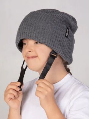 RIBCAP Lenny Protective Medical Helmet Hat Cap Wool Knit Dark Gray Size Maxi